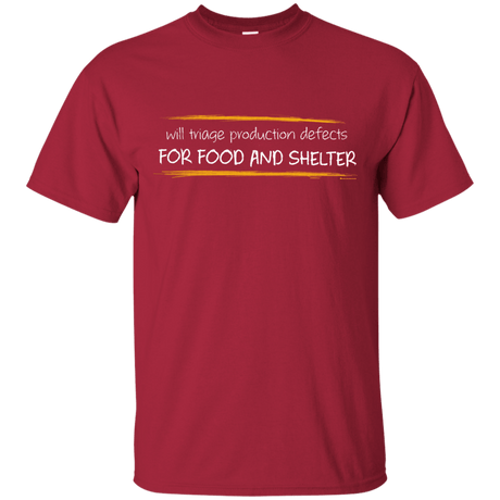 T-Shirts Cardinal / Small Triaging Defects For Food And Shelter T-Shirt