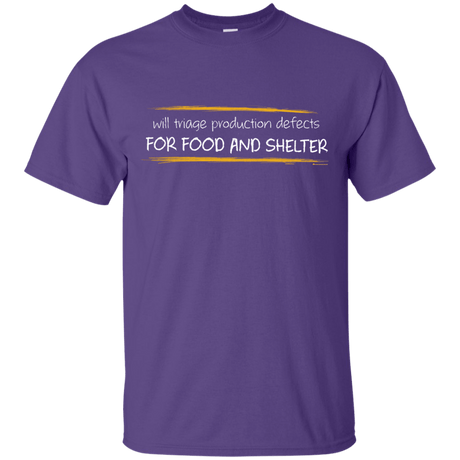 T-Shirts Purple / Small Triaging Defects For Food And Shelter T-Shirt