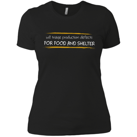 T-Shirts Black / X-Small Triaging Defects For Food And Shelter Women's Premium T-Shirt