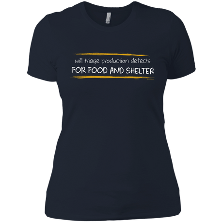 T-Shirts Midnight Navy / X-Small Triaging Defects For Food And Shelter Women's Premium T-Shirt