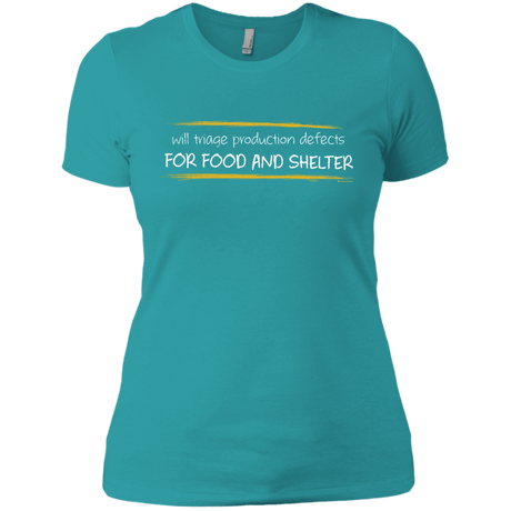T-Shirts Tahiti Blue / X-Small Triaging Defects For Food And Shelter Women's Premium T-Shirt