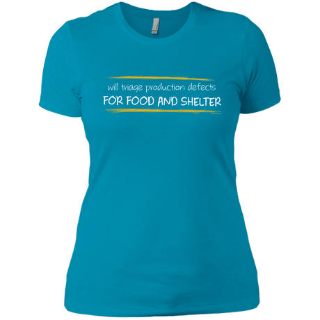 T-Shirts Turquoise / X-Small Triaging Defects For Food And Shelter Women's Premium T-Shirt
