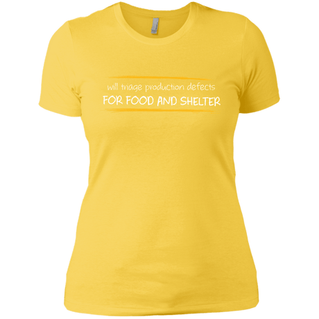 T-Shirts Vibrant Yellow / X-Small Triaging Defects For Food And Shelter Women's Premium T-Shirt