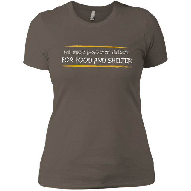 T-Shirts Warm Grey / X-Small Triaging Defects For Food And Shelter Women's Premium T-Shirt
