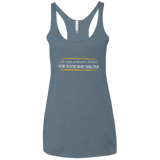 T-Shirts Indigo / X-Small Triaging Defects For Food And Shelter Women's Triblend Racerback Tank