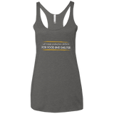 T-Shirts Premium Heather / X-Small Triaging Defects For Food And Shelter Women's Triblend Racerback Tank