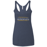 T-Shirts Vintage Navy / X-Small Triaging Defects For Food And Shelter Women's Triblend Racerback Tank