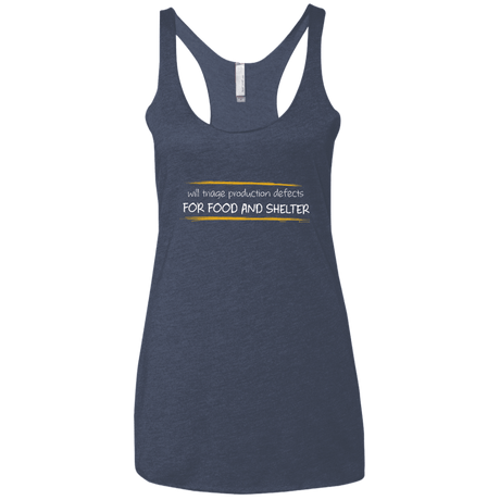 T-Shirts Vintage Navy / X-Small Triaging Defects For Food And Shelter Women's Triblend Racerback Tank