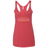 T-Shirts Vintage Red / X-Small Triaging Defects For Food And Shelter Women's Triblend Racerback Tank