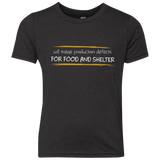 T-Shirts Vintage Black / YXS Triaging Defects For Food And Shelter Youth Triblend T-Shirt