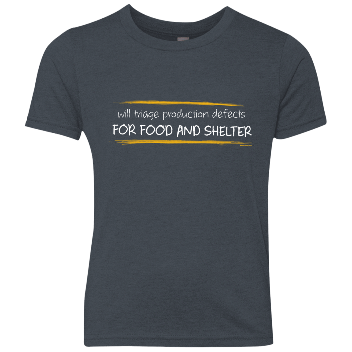 T-Shirts Vintage Navy / YXS Triaging Defects For Food And Shelter Youth Triblend T-Shirt