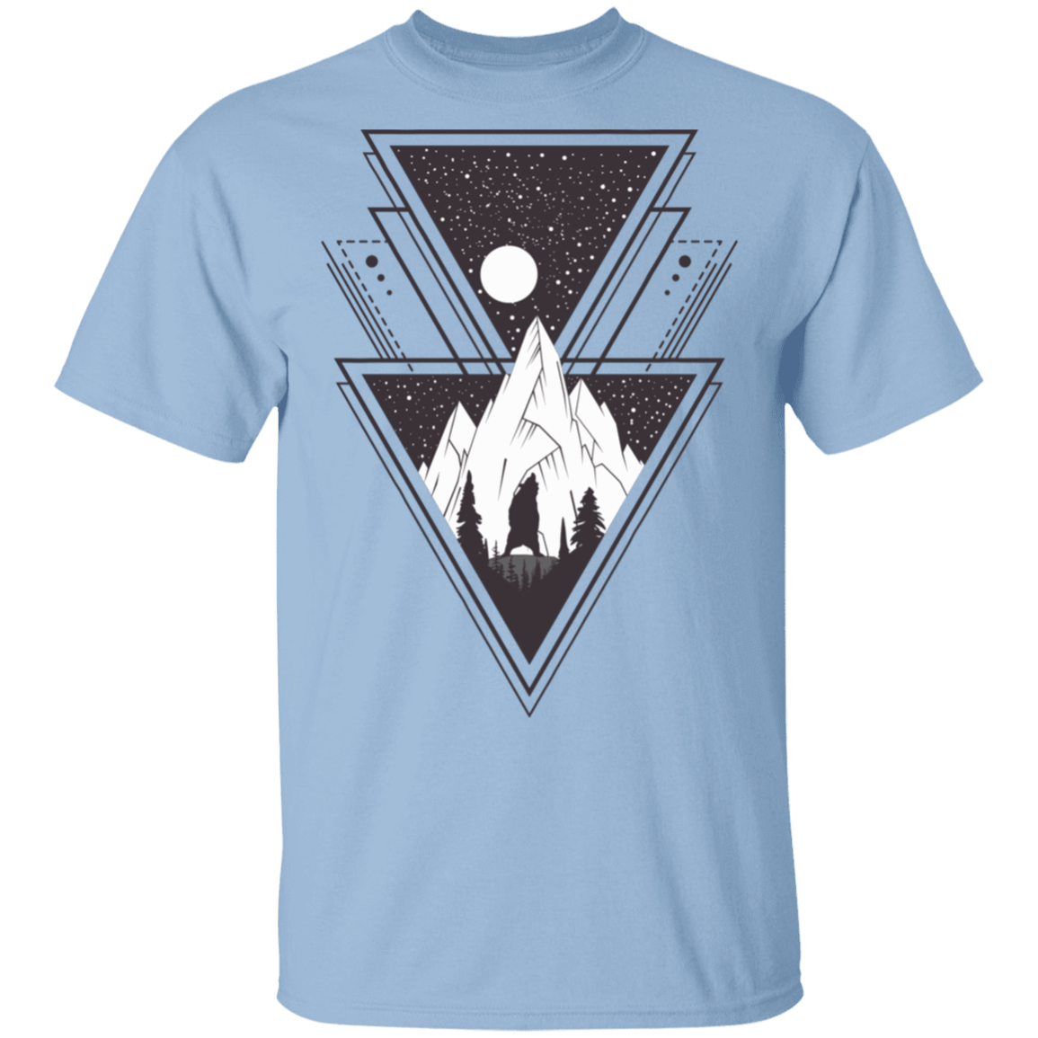 T-Shirts Light Blue / S Triangle Bear Art T-Shirt
