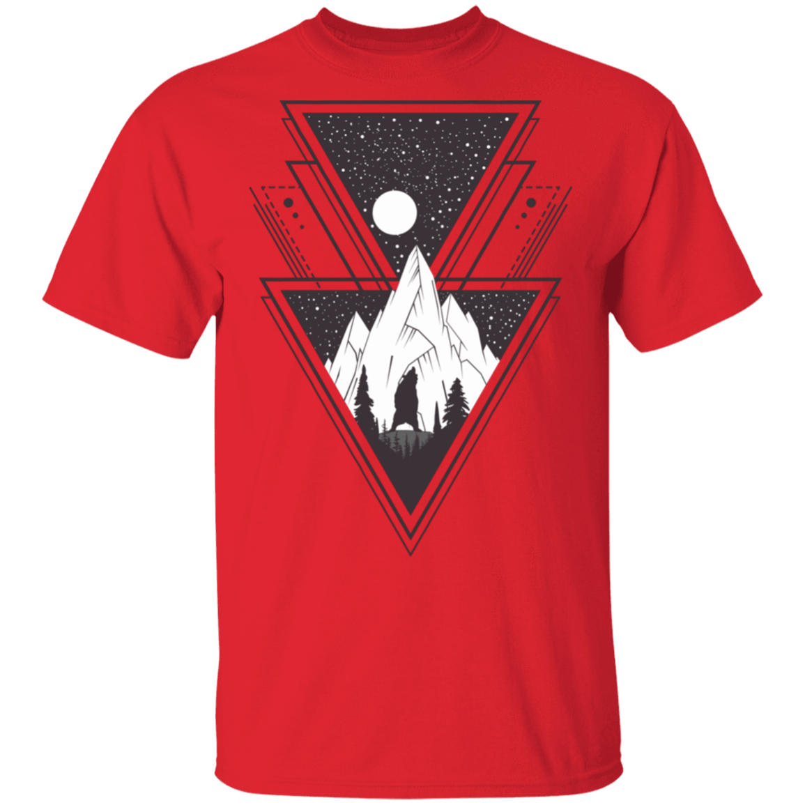 T-Shirts Red / S Triangle Bear Art T-Shirt