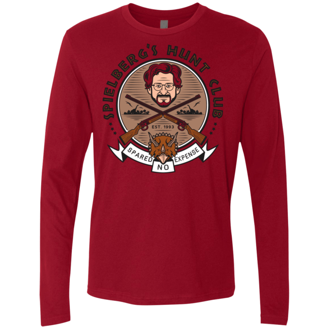 T-Shirts Cardinal / Small Triceratops Hunt Club Men's Premium Long Sleeve