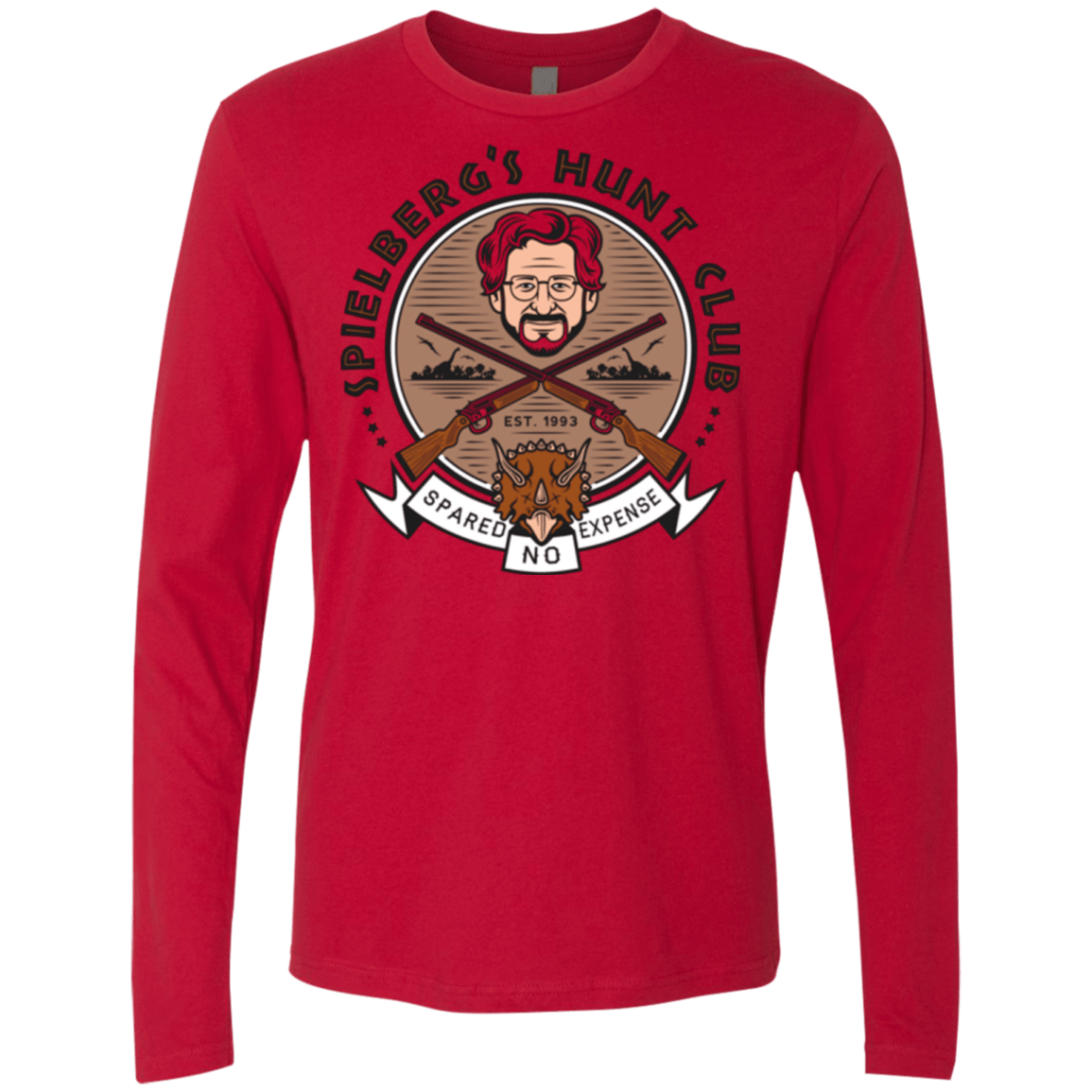 T-Shirts Red / Small Triceratops Hunt Club Men's Premium Long Sleeve