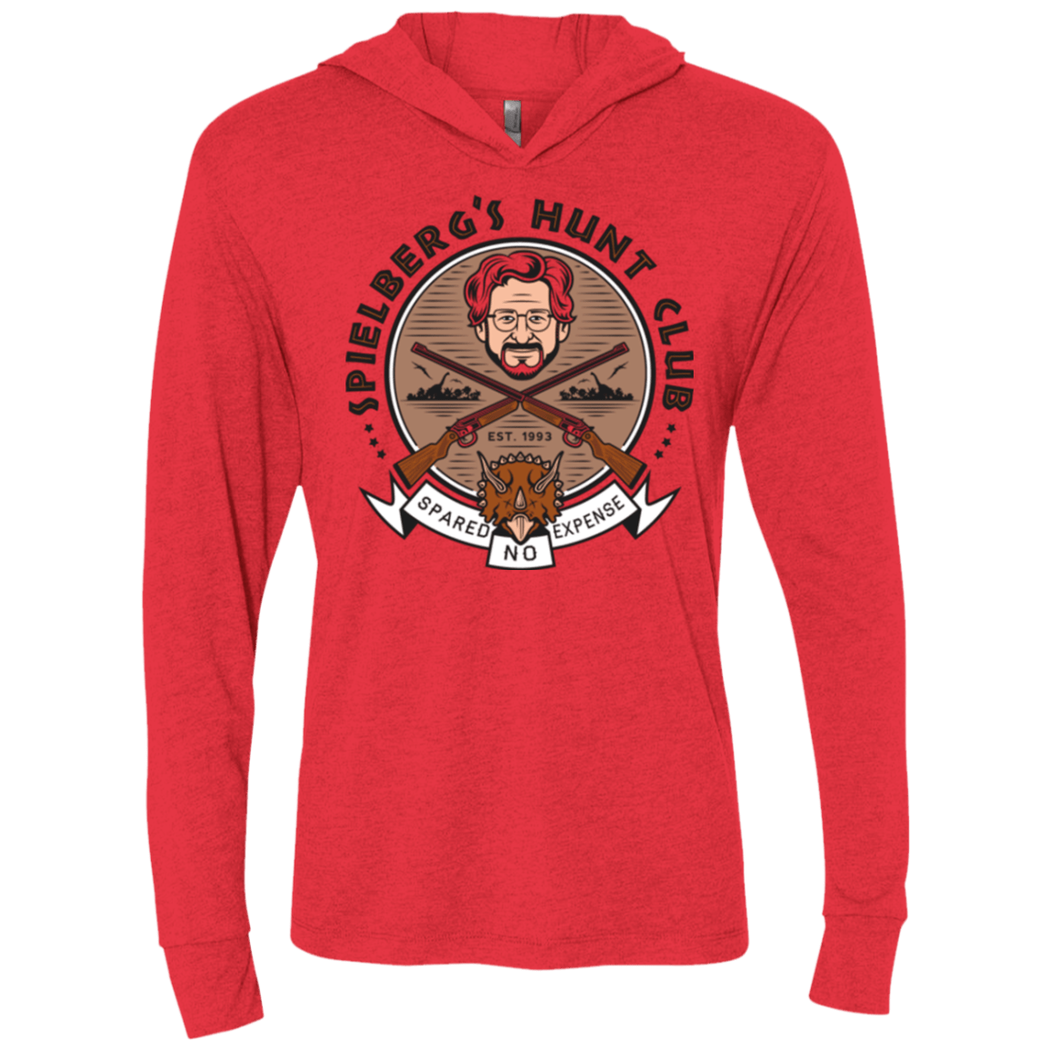T-Shirts Vintage Red / X-Small Triceratops Hunt Club Triblend Long Sleeve Hoodie Tee