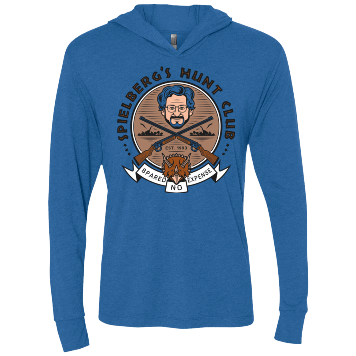 T-Shirts Vintage Royal / X-Small Triceratops Hunt Club Triblend Long Sleeve Hoodie Tee
