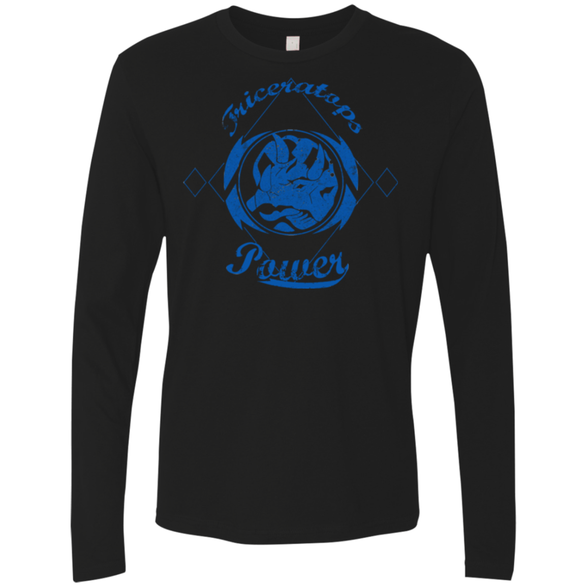 T-Shirts Black / Small Triceratops Men's Premium Long Sleeve