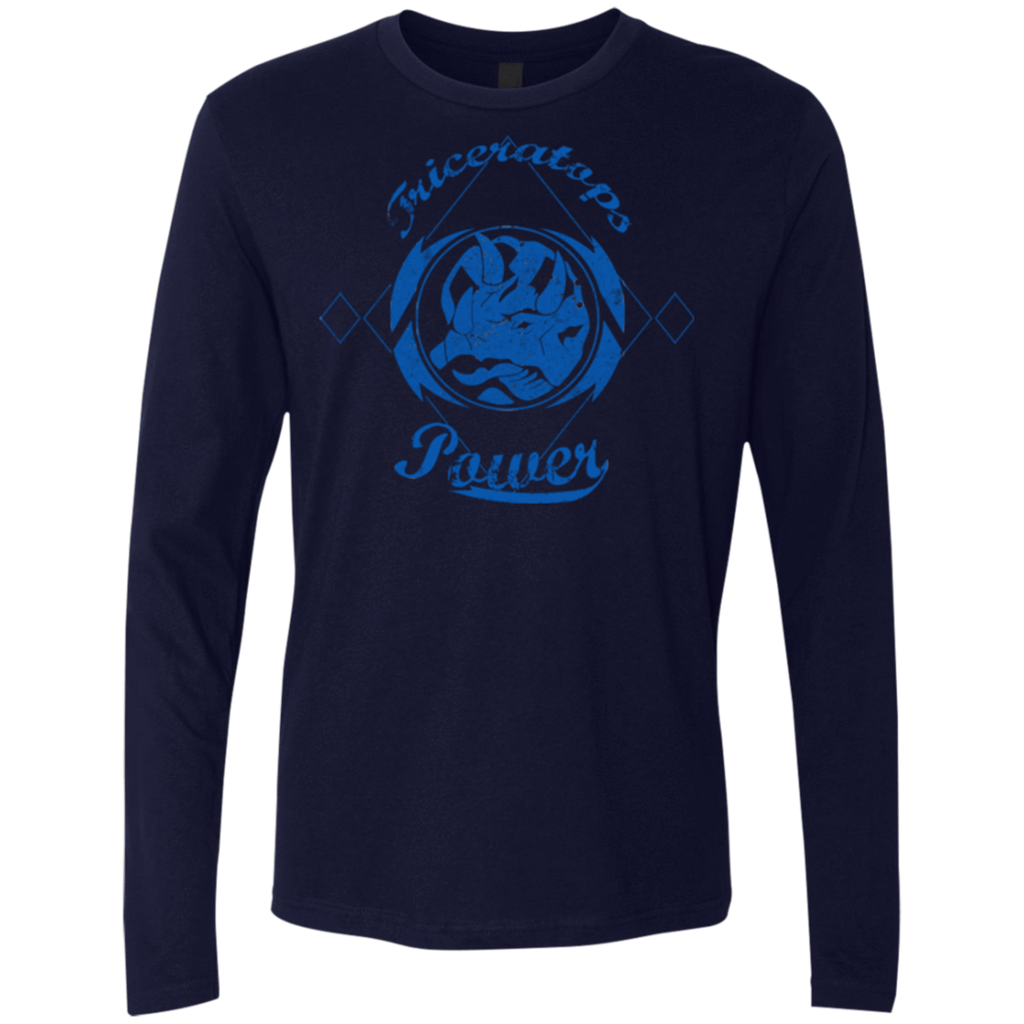 T-Shirts Midnight Navy / Small Triceratops Men's Premium Long Sleeve