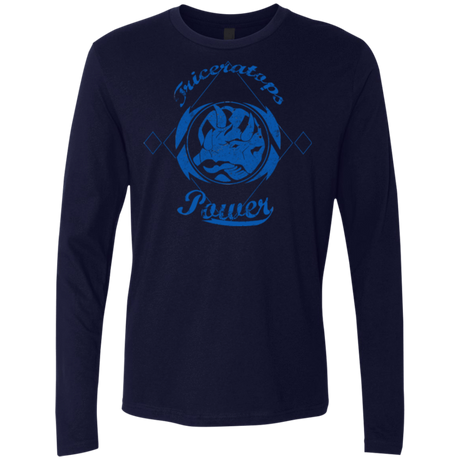 T-Shirts Midnight Navy / Small Triceratops Men's Premium Long Sleeve