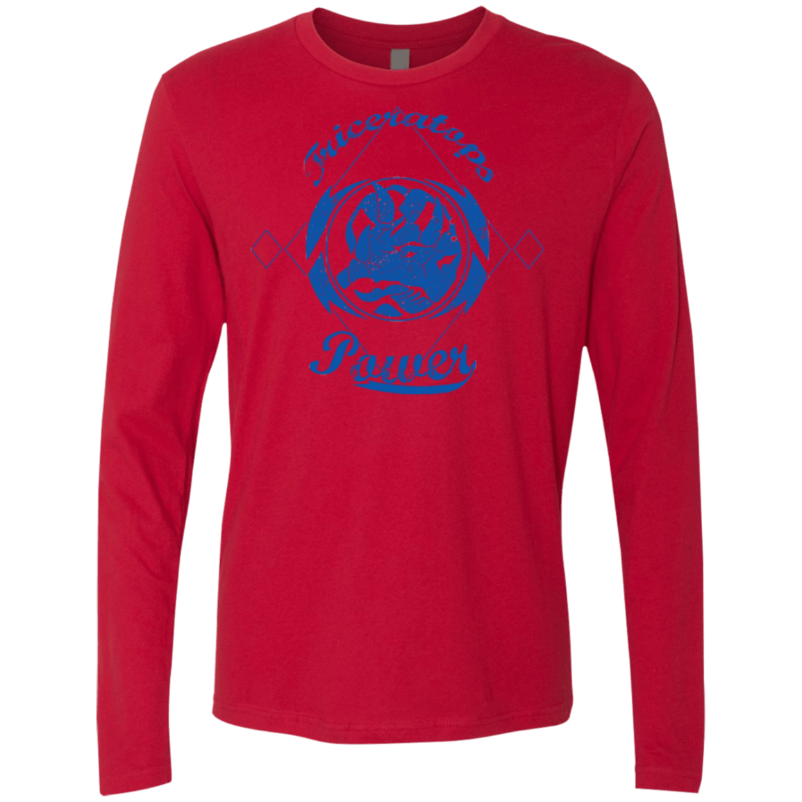 T-Shirts Red / Small Triceratops Men's Premium Long Sleeve