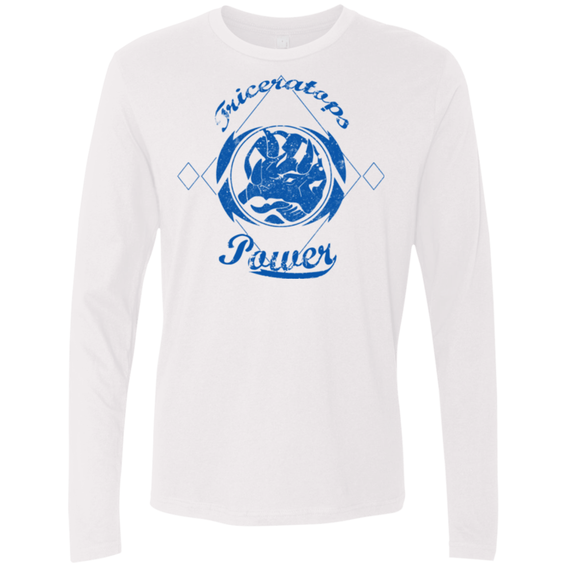 T-Shirts White / Small Triceratops Men's Premium Long Sleeve