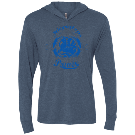 T-Shirts Indigo / X-Small Triceratops Triblend Long Sleeve Hoodie Tee