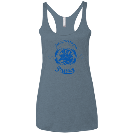 T-Shirts Indigo / X-Small Triceratops Women's Triblend Racerback Tank