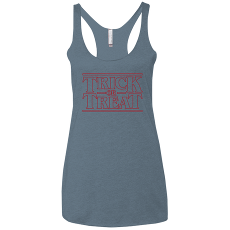 T-Shirts Indigo / X-Small Trick Or Treat Women's Triblend Racerback Tank