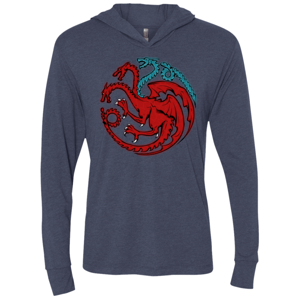 T-Shirts Vintage Navy / X-Small Trinity of fire and ice V2 Triblend Long Sleeve Hoodie Tee