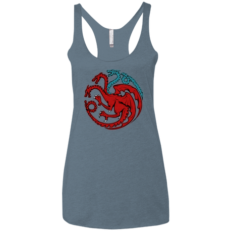 T-Shirts Indigo / X-Small Trinity of fire and ice V2 Women's Triblend Racerback Tank