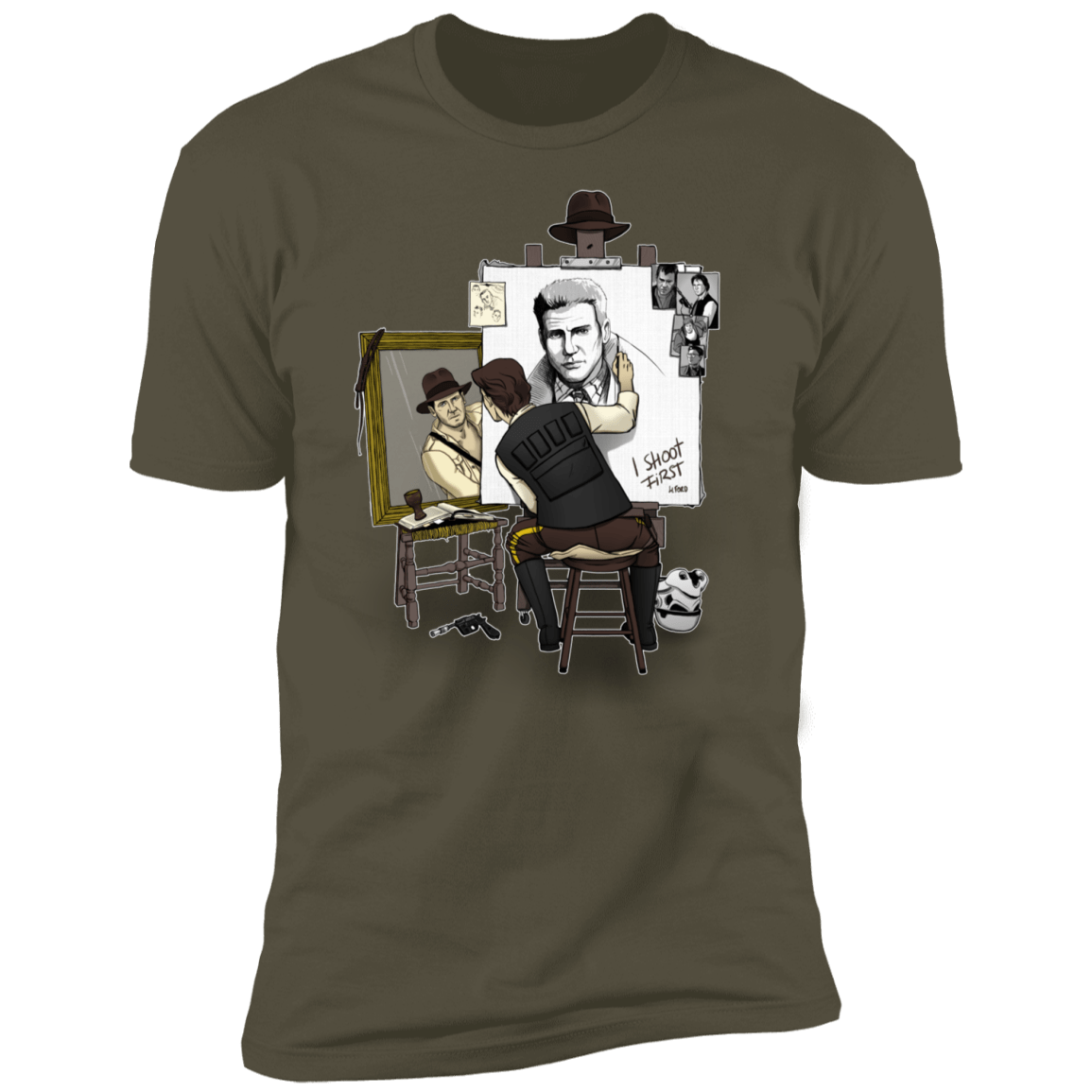 T-Shirts Military Green / S Triple Self Portrait Men's Premium T-Shirt