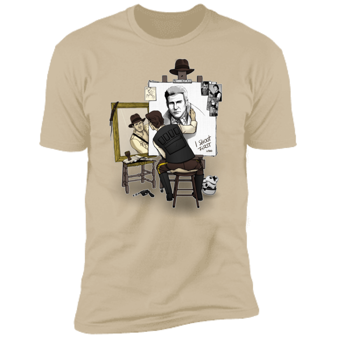 T-Shirts Sand / S Triple Self Portrait Men's Premium T-Shirt