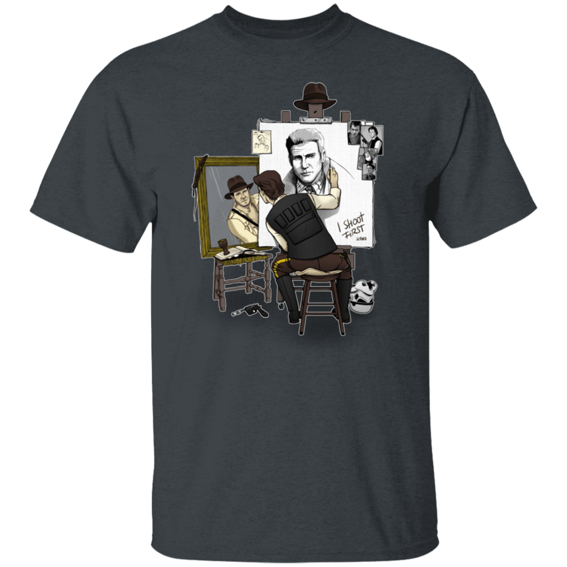 T-Shirts Dark Heather / S Triple Self Portrait T-Shirt