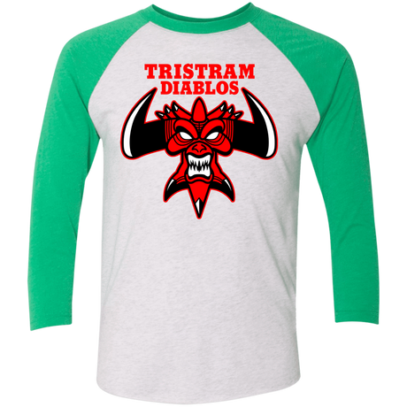 T-Shirts Heather White/Envy / X-Small Tristram Diablos Men's Triblend 3/4 Sleeve