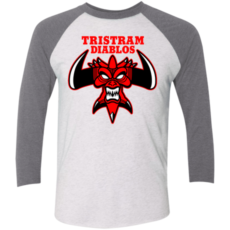 T-Shirts Heather White/Premium Heather / X-Small Tristram Diablos Men's Triblend 3/4 Sleeve