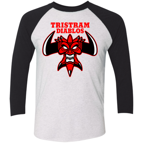 T-Shirts Heather White/Vintage Black / X-Small Tristram Diablos Men's Triblend 3/4 Sleeve