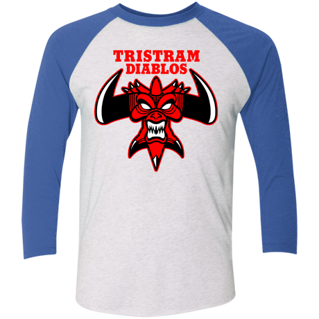 T-Shirts Heather White/Vintage Royal / X-Small Tristram Diablos Men's Triblend 3/4 Sleeve