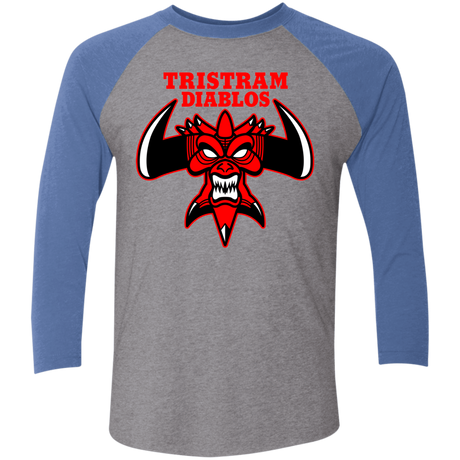T-Shirts Premium Heather/Vintage Royal / X-Small Tristram Diablos Men's Triblend 3/4 Sleeve