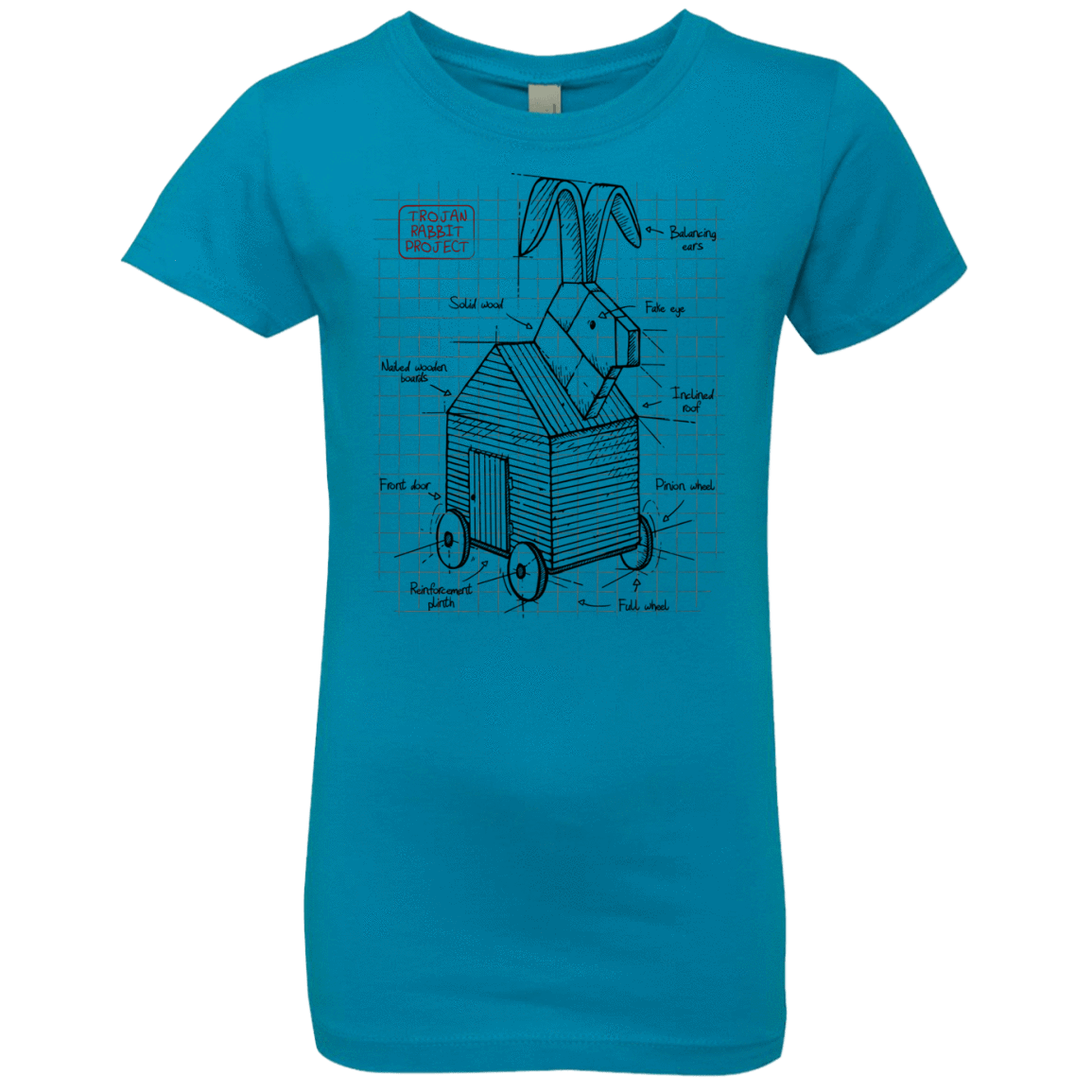 T-Shirts Turquoise / YXS Trojan Rabbit Plan Girls Premium T-Shirt