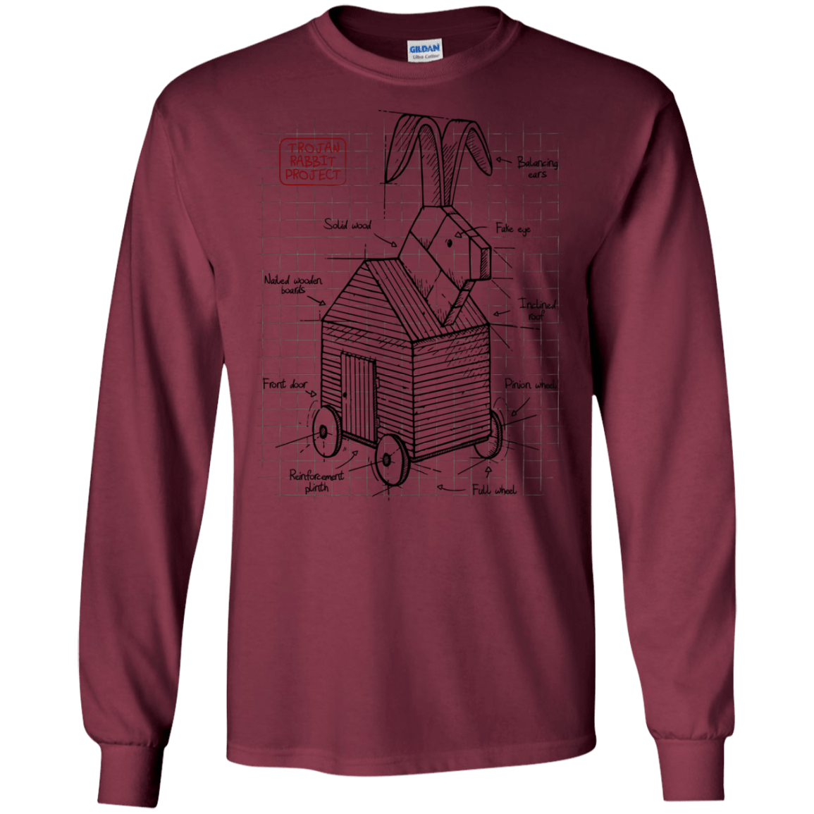 Trojan Rabbit Plan Men's Long Sleeve T-Shirt