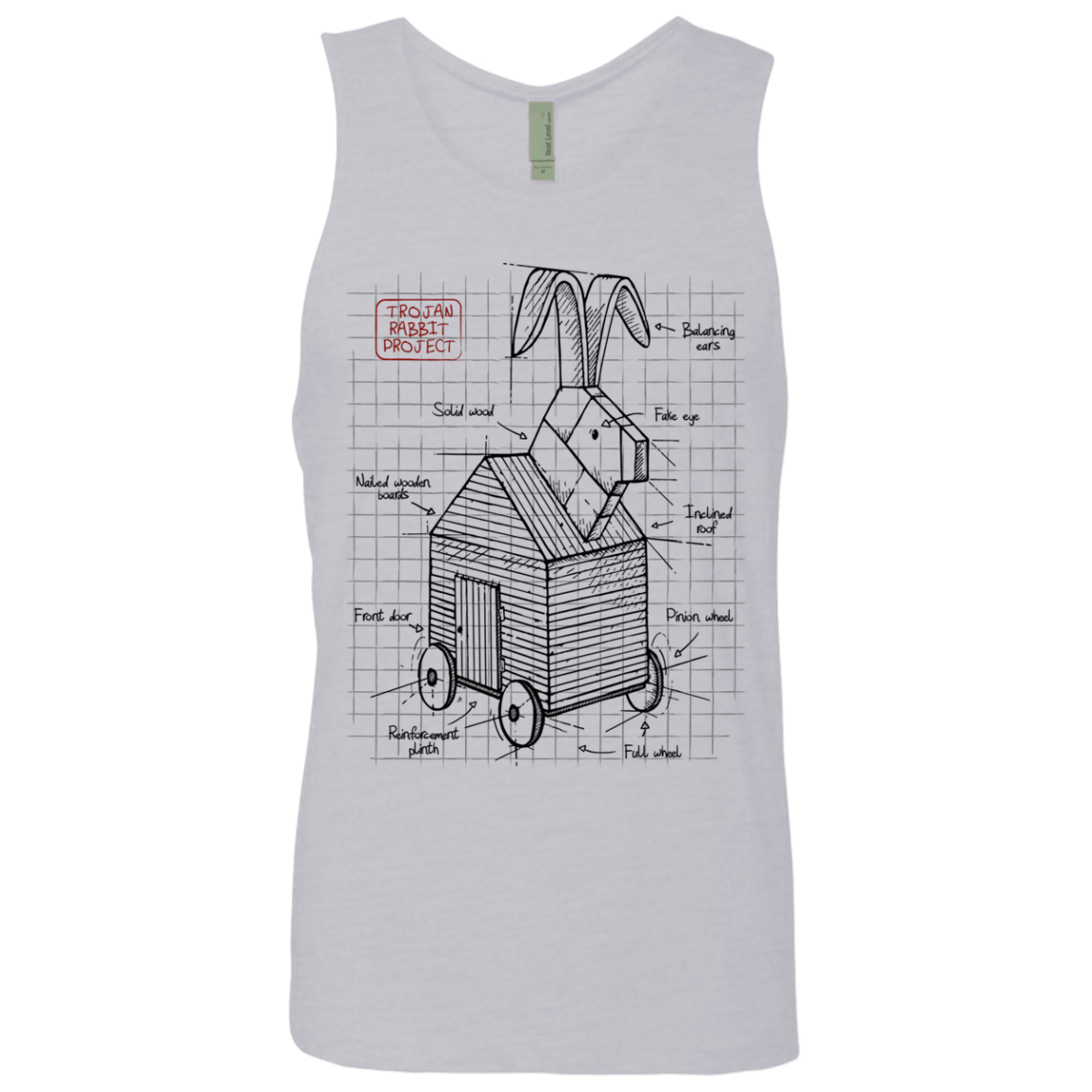 T-Shirts Heather Grey / S Trojan Rabbit Plan Men's Premium Tank Top