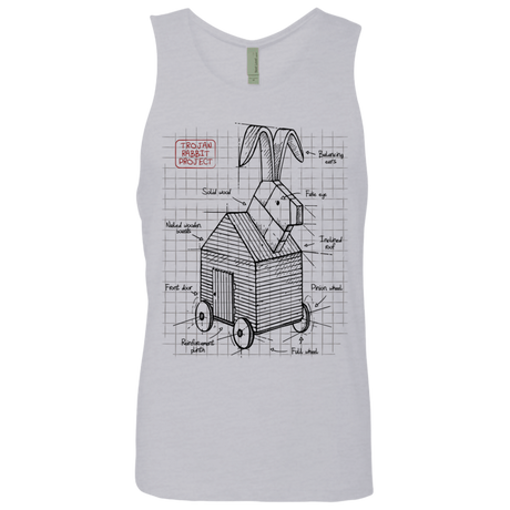 T-Shirts Heather Grey / S Trojan Rabbit Plan Men's Premium Tank Top