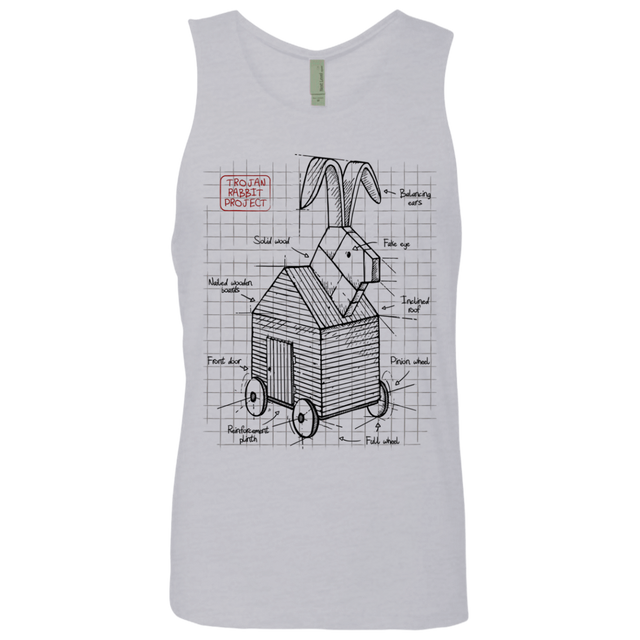 T-Shirts Heather Grey / S Trojan Rabbit Plan Men's Premium Tank Top