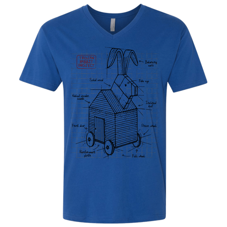 T-Shirts Royal / X-Small Trojan Rabbit Plan Men's Premium V-Neck