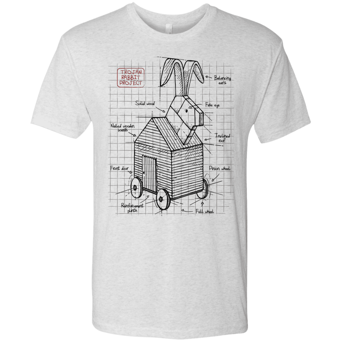 T-Shirts Heather White / S Trojan Rabbit Plan Men's Triblend T-Shirt