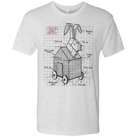 T-Shirts Heather White / S Trojan Rabbit Plan Men's Triblend T-Shirt