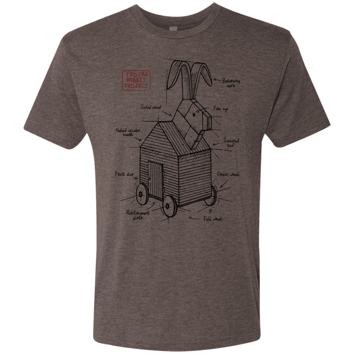 T-Shirts Macchiato / S Trojan Rabbit Plan Men's Triblend T-Shirt