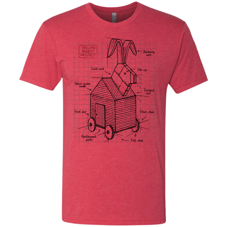 T-Shirts Vintage Red / S Trojan Rabbit Plan Men's Triblend T-Shirt