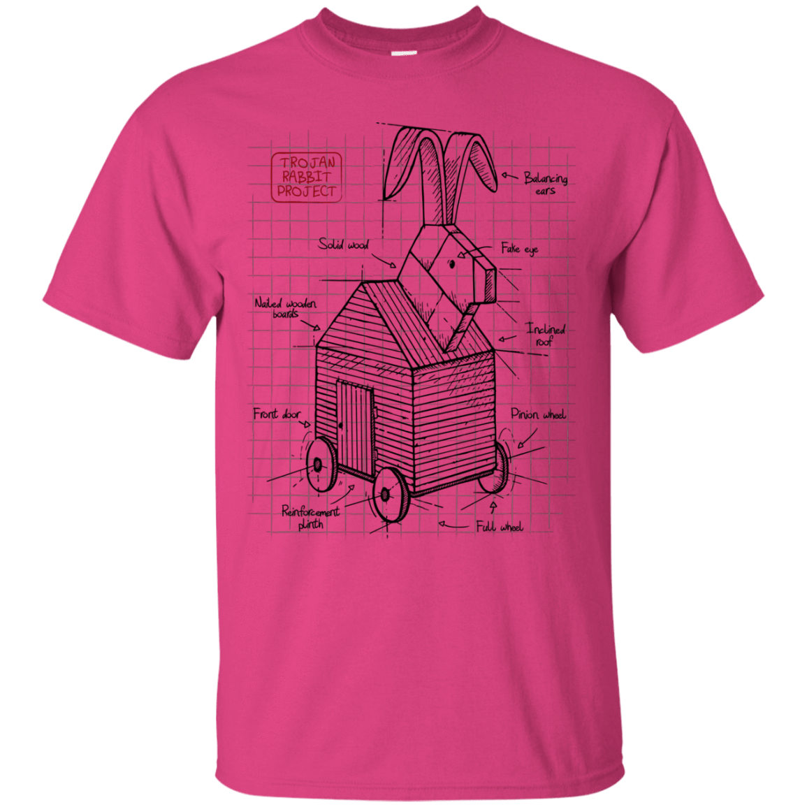 T-Shirts Heliconia / S Trojan Rabbit Plan T-Shirt